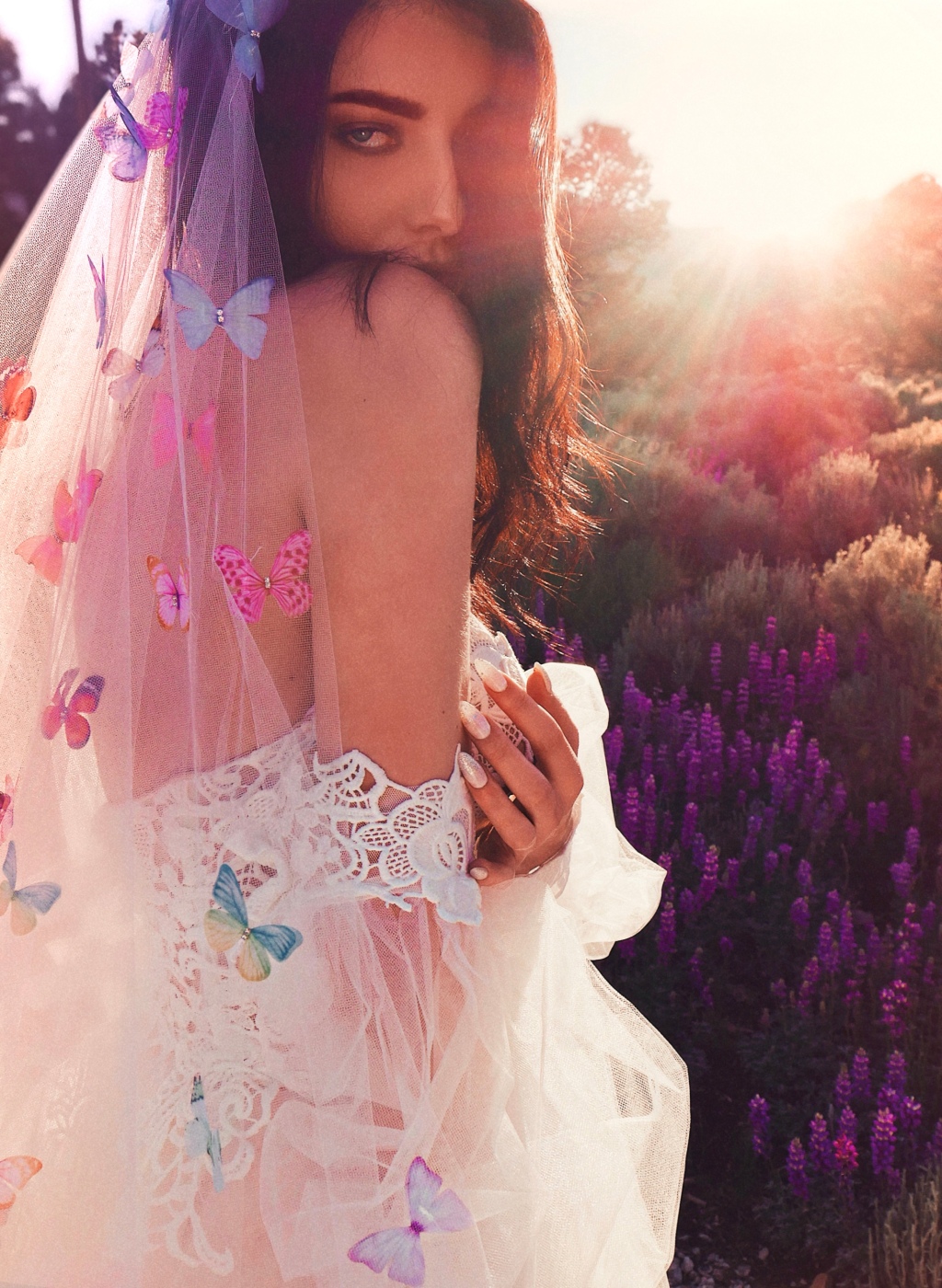 Whimsical Rainbow Butterfly Details for Bridal Gowns | Lauren Elaine